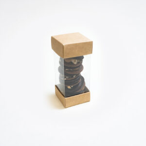 Macaron fondantchocolade met hazelnootcrunch doos